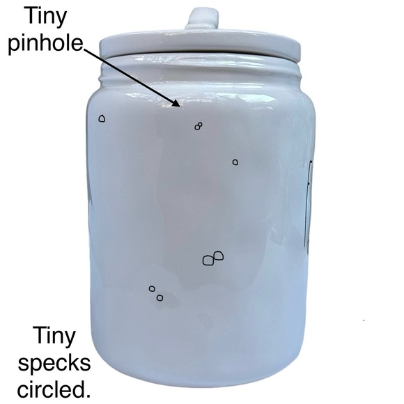 Rae Dunn FLOUR Canister White Black Large Letter Flat Lid Dimples NWT 2018 OG - Picture 7 of 15